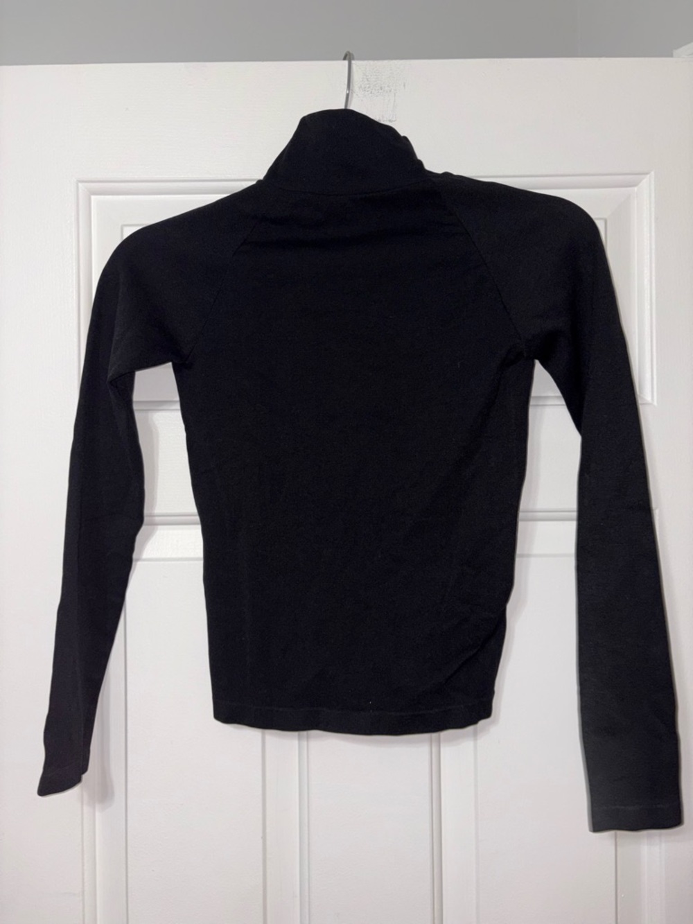 Classic Black Women's Long-Sleeve Crop Turtleneck